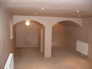 Basement fitted with an air gap membrane 